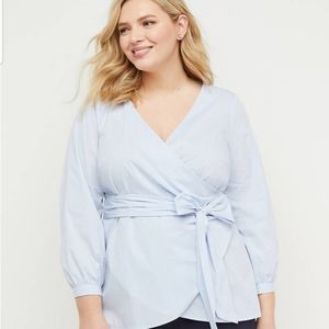 Lane Bryant poplin wrap top